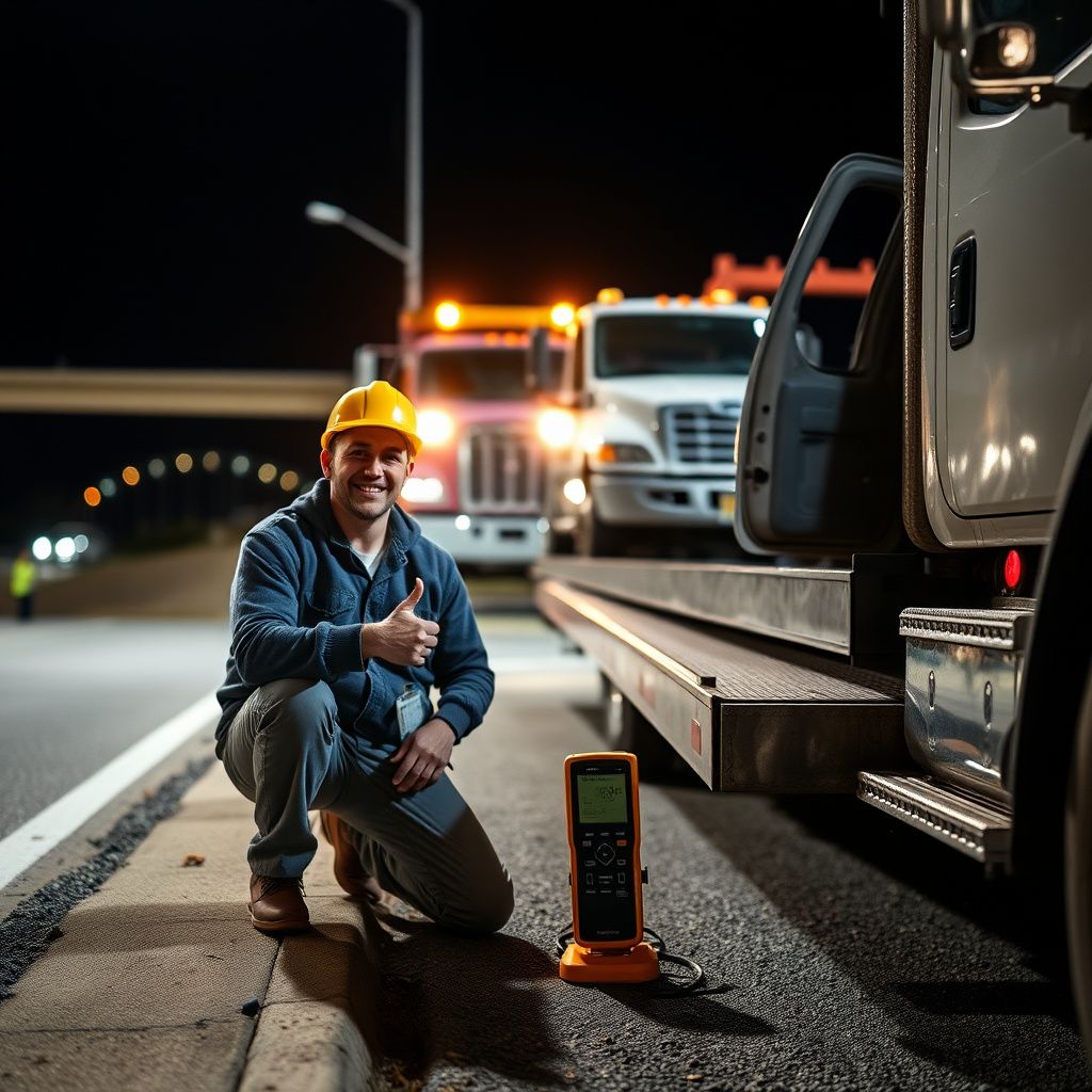 A Snappy Towing professional securing a vehicle onto a flatbed tow truck on a rural road outside Melba, Idaho.